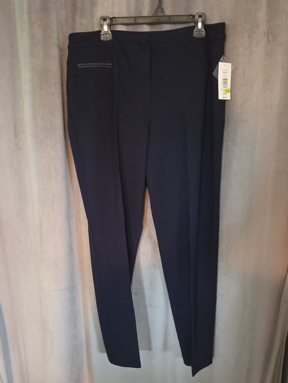 NWT Size 18R TanJay Navy Tailored Straight-Leg Trousers